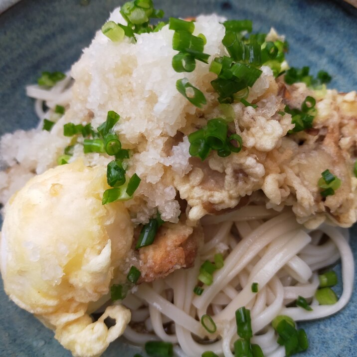 ちくたま舞茸ひや天うどん